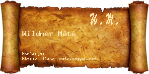 Wildner Máté névjegykártya